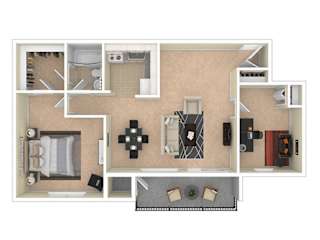 Del Vista Apartments One Bedroom Den Floor Plan