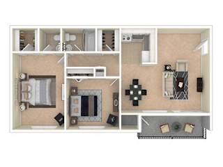 Del Vista Apartments Two Bedroom A Floor Plan