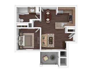 Floor Plan 1 BR, 1 BA