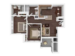 Floor Plan 2 BR, 2 BA