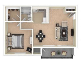 Del Vista Apartments One Bedroom Floor Plan A