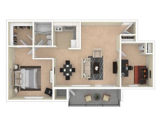 Del Vista Apartments One Bedroom Den Floor Plan
