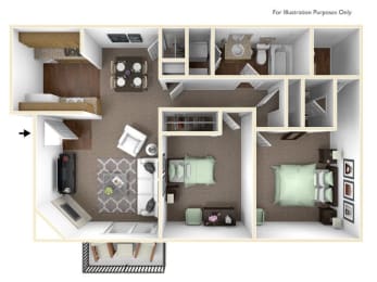 Floor Plan  two bedroom apt floor plan Wichita KS