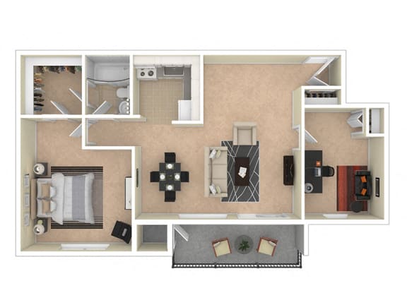 Floor Plan  Del Vista Apartments One Bedroom Den Floor Plan