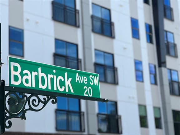 Barbrick Ave street sign in Concord, North Carolina