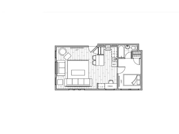 floor plan of the apartment with furniture on the white background