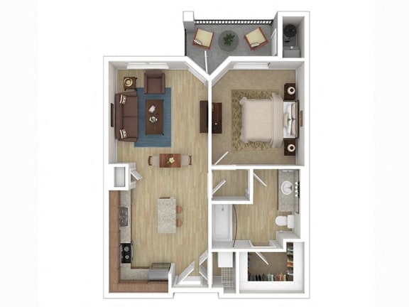 a floor plan with a bedroom and a living room