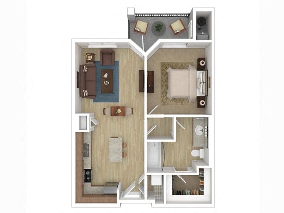 a floor plan with a bedroom and a living room
