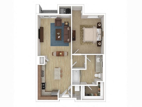 a floor plan of a house with a bedroom and a living room