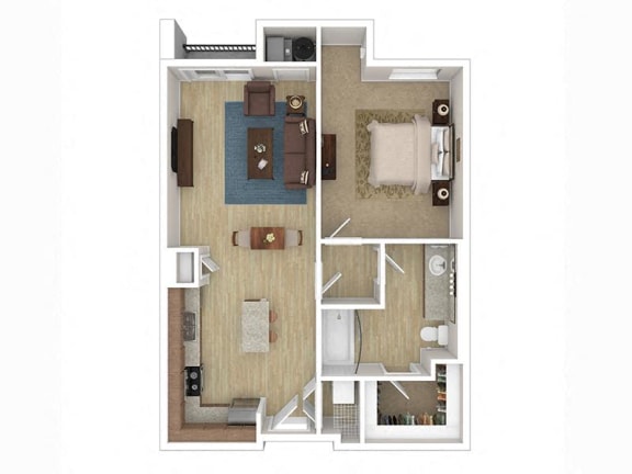 a floor plan of a house with a bedroom and a living room