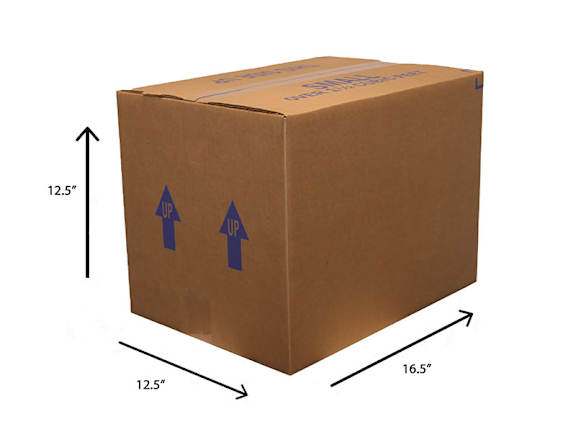 A cardboard box is open and empty.