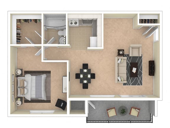 Del Vista Apartments One Bedroom Floor Plan B