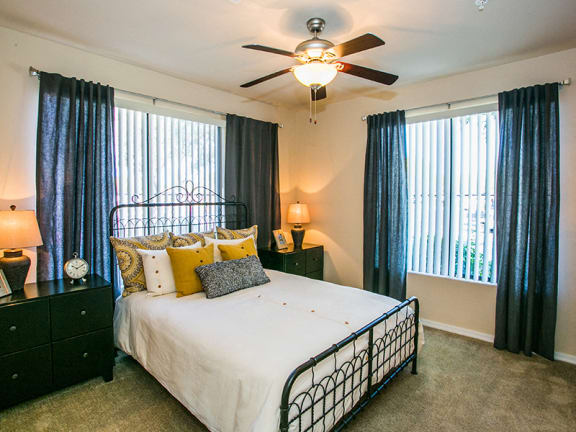 Window Blinds in Model Apartment Bedroom in East Mesa, AZ