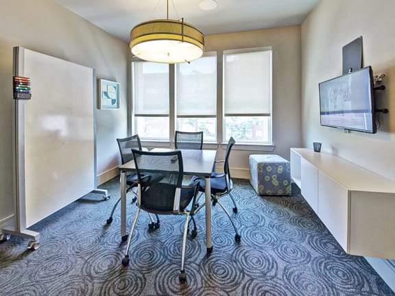 Meeting Room with Whiteboard and TV at Apartment in North Dallas