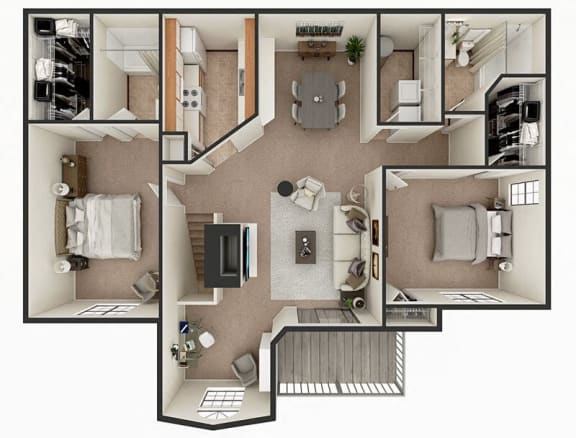 Floor Plan  2 bedroom 2 bath apartment floor plan