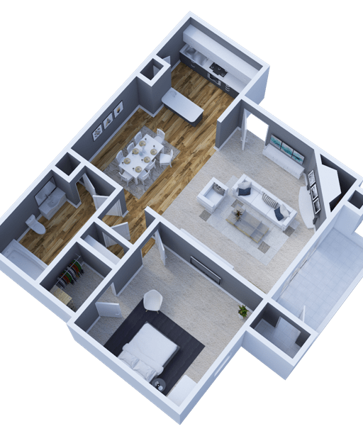 Campbell Reserve 1 Bedroom Floorplan Joplin MO