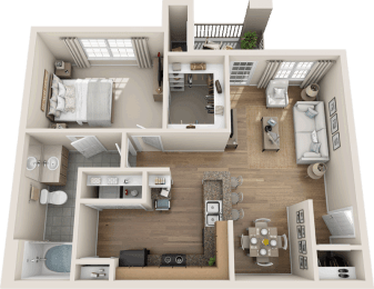 Providence Place Apartment Homes | A1 South Floorplan