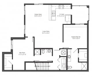 Everglades two bedroom floor plan at The Villas at Mahoney Park