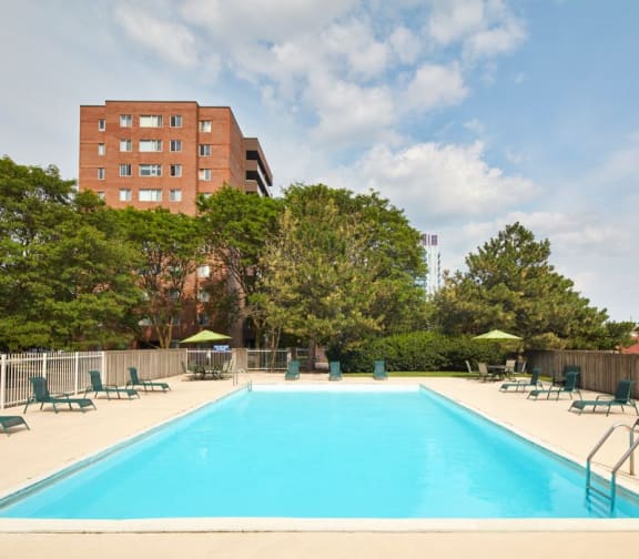 View of the pristine, outdoor pool