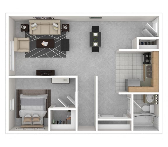 The Dore Apartments 1 Bedroom floor plan