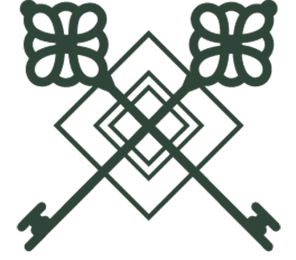 four crossed crossed pairs of scissors on a pattern