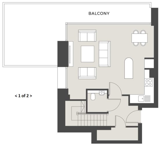 Floor Plan  2 Bedroom Duplex