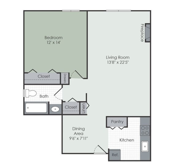 a floor plan of a bedroom apartment