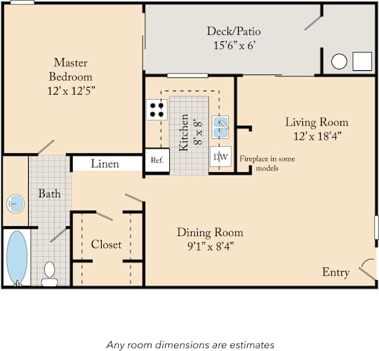 Floor Plan  Cobble Creek Apartments in Salt Lake Quail Classic Floor Plan
