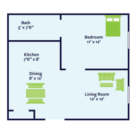 one bedroom apartment floor plan