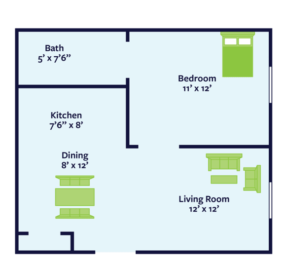 one bedroom apartment floor plan