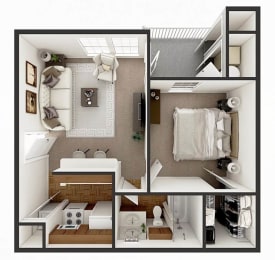 one bedroom apartment floor plan