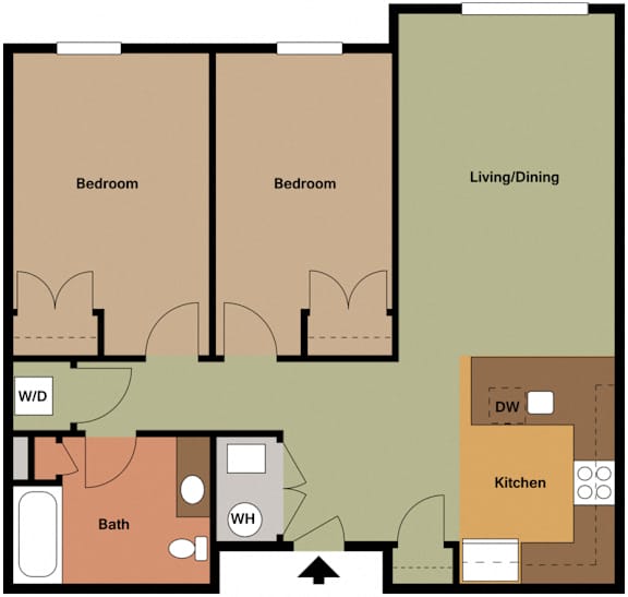Walbrook Mill 2 Bedroom Floor Plan
