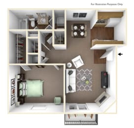 Floor Plan  one bedroom apartment floor plan Wichita KS