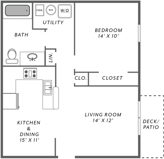 Floor Plan  one bedroom apartment Valley Park MO floor plan