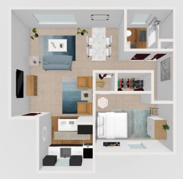 1 bedroom apartment floor plan