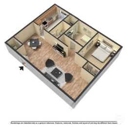  Floor Plan 2 Bedroom 1 Bath
