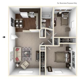 2 bedroom apartment floor plan