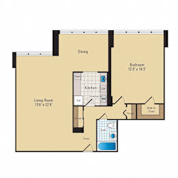 A7 Floor Plan at RiverHouse, Arlington