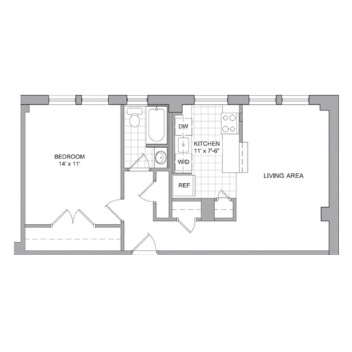 Floor Plan  a floor plan of a bedroom apartment