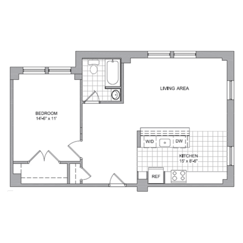Floor Plan  a floor plan of a bedroom apartment
