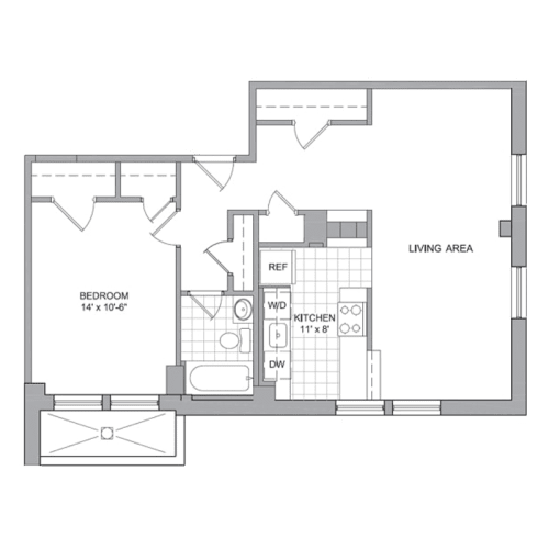 Floor Plan  a floor plan of a house with a black and white floor