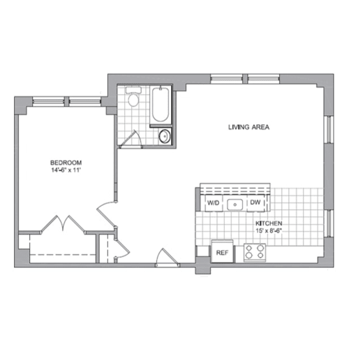 Floor Plan  a floor plan of a bedroom apartment