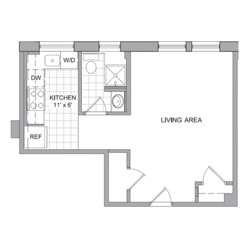 Floor Plan  a floor plan of a small apartment