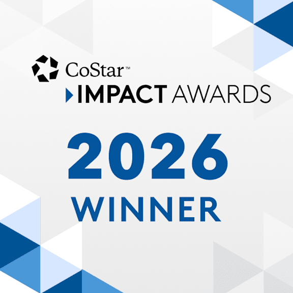 A graphic announcing the 2026 winner of the CoStar Impact Awards.