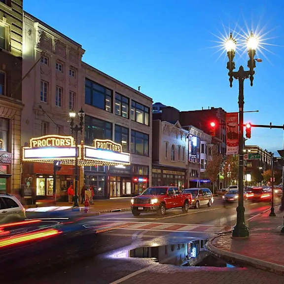 City Street at Night at Iroquois Village, Niskayuna, NY, 12309