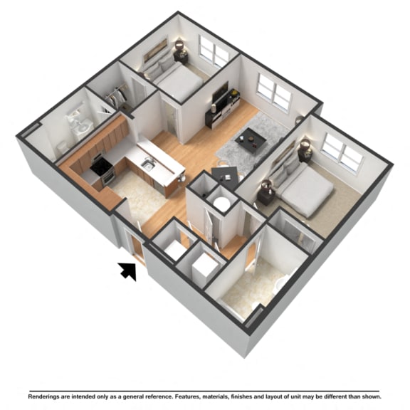 Two bedroom, two bathroom
