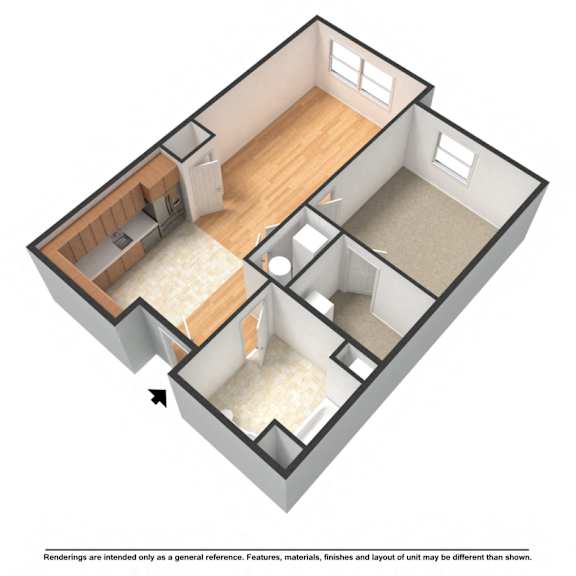 Walbrook Mill 1 Bedroom Floor Plan Unfurnished