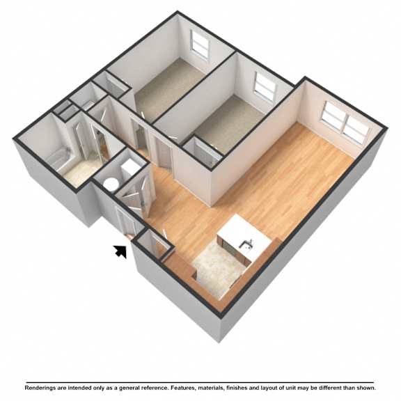 Walbrook Mill 2 Bedroom Floor Plan Unfurnished