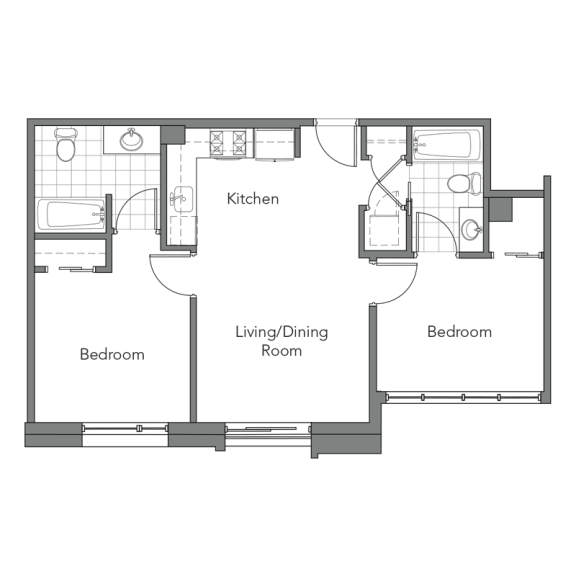 Floor Plan  725-Square-Foot-Two-Bedroom-Available-For-Rent-Tilden-Hall-Apartments