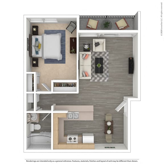 Plan G - One Bedroom at West Park Village Apartment Homes